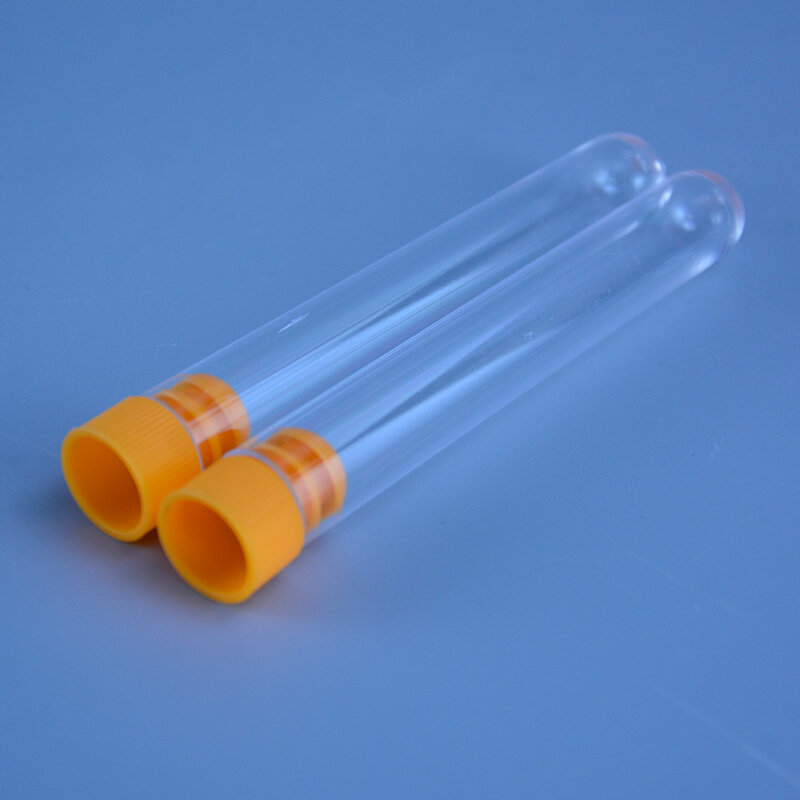 10 pz 12/15ml tubo centrifugo di plastica trasparente Test tubo fondo tondo fiala con tappo