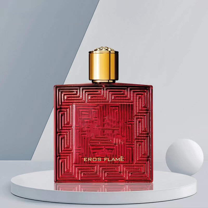 Eros – Parfum rouge flamme pour homme, longue tenue, vaporisateur Original, Eau De Cologne