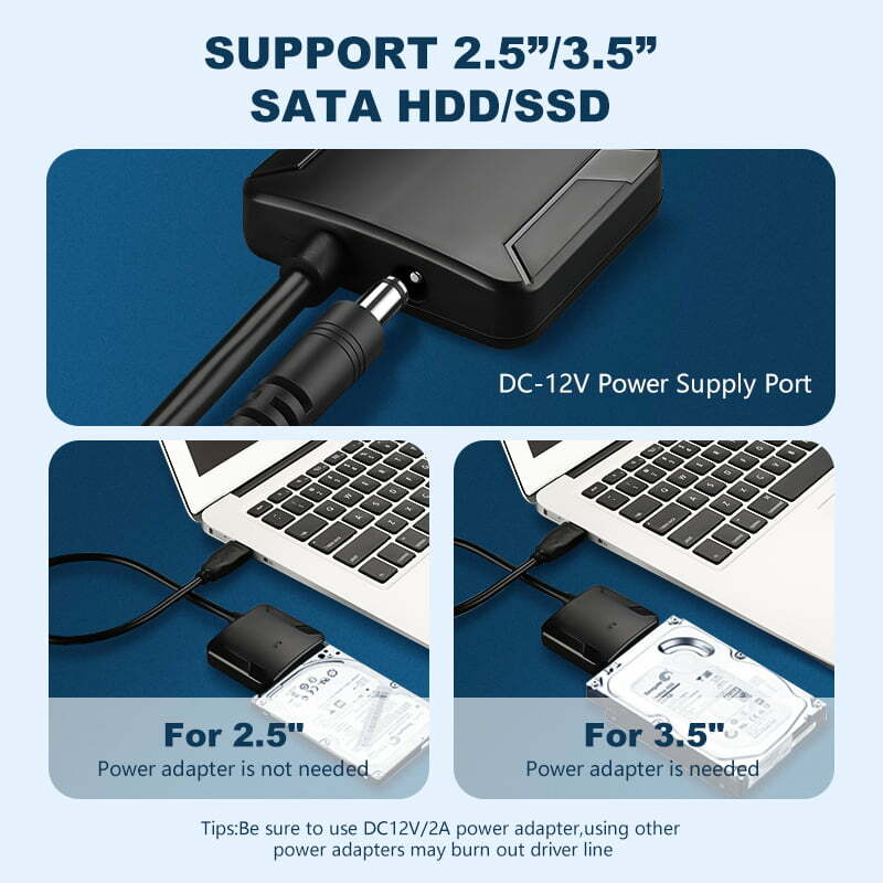Onvian-Cable adaptador USB 0,45 a Sata, convertidor de 3,0 M para Samsung Seagate, 2,5/3,5 pulgadas, compatible con HDD/SSD Entrega rápida