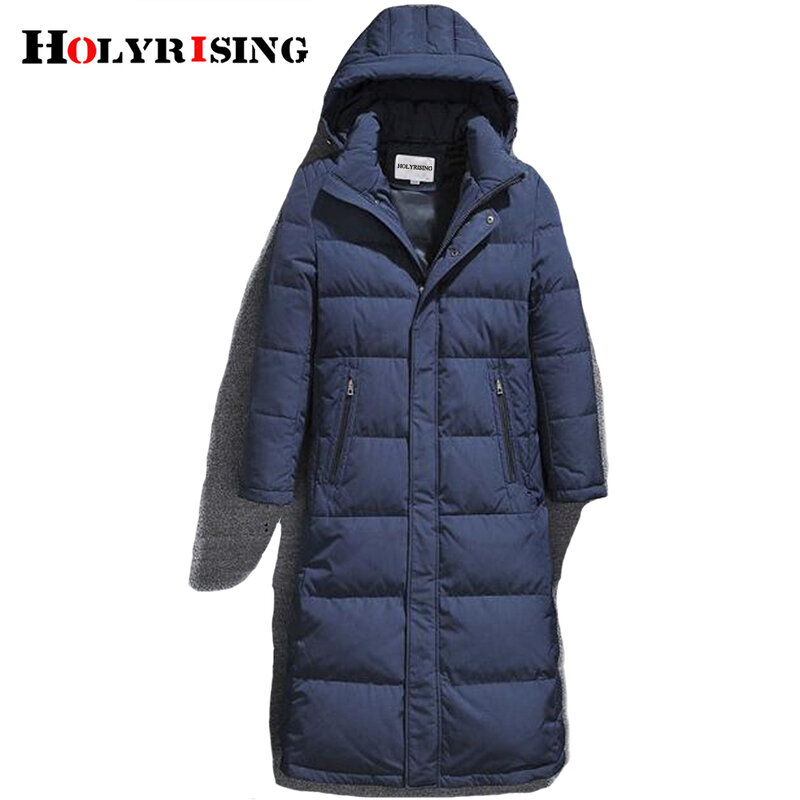 Holyrising-abrigo de plumón para hombre, chaqueta gruesa informal con capucha, cortavientos largo para invierno