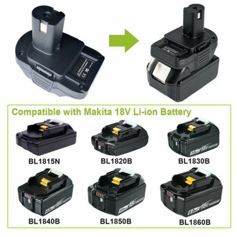 Mt20rnl ryobi 18v bateria conversor adaptador para makita 18v li-ion bateria usado converter para roybi 18v ferramenta bateria
