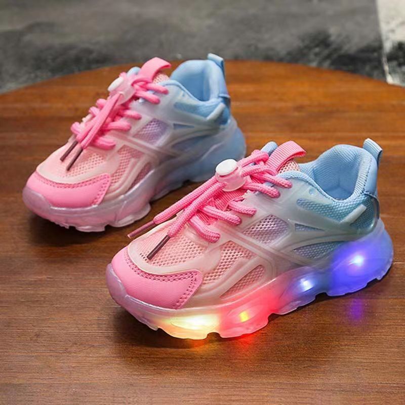 Obuwie dziecięce dla chłopców kolorowe diody Led luminous ze światłem dzieci taniec zapalają trampki wiosna ciepłe buty na prezenty dla dzieci
