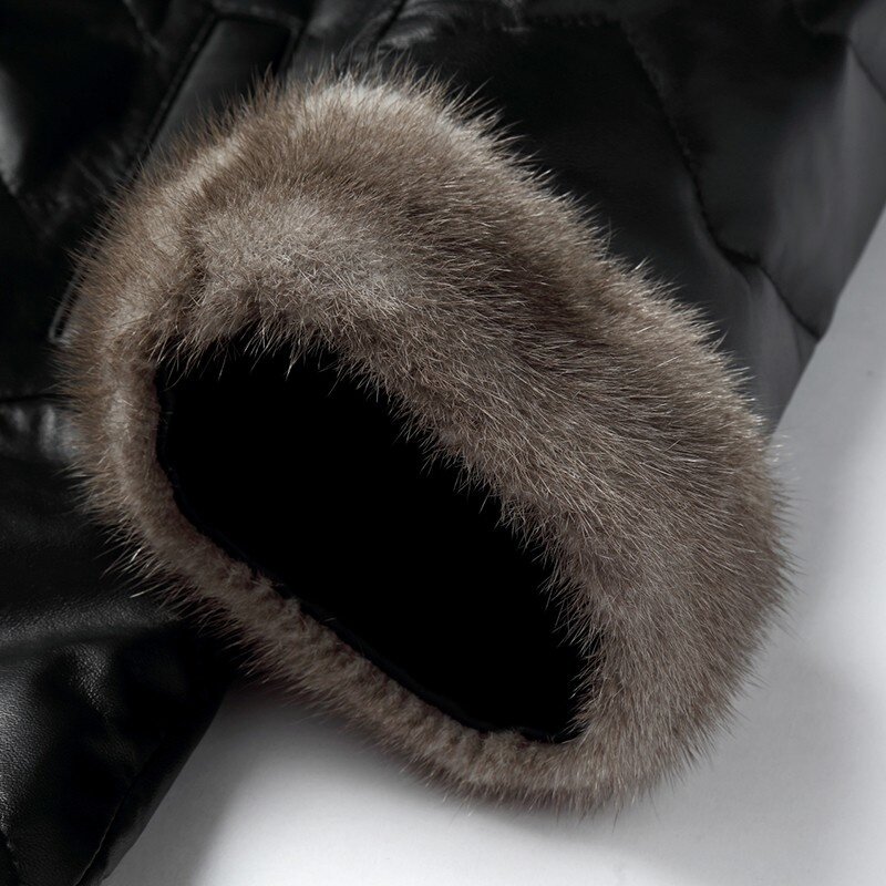Veste d'hiver de luxe en cuir véritable pour femme, doudoune fine en peau de vison, de mouton, de bureau, nouvelle collection M-3XL