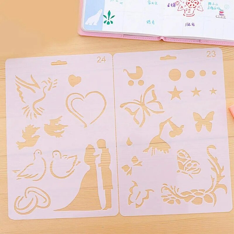 قابلة لإعادة الاستخدام الاستنسل سجل القصاصات مجلس بطاقة الأطفال الرسم لعبة الطوابع الإبداعية جوفاء قالب اللوحة أدوات الرسم هدية للأطفال