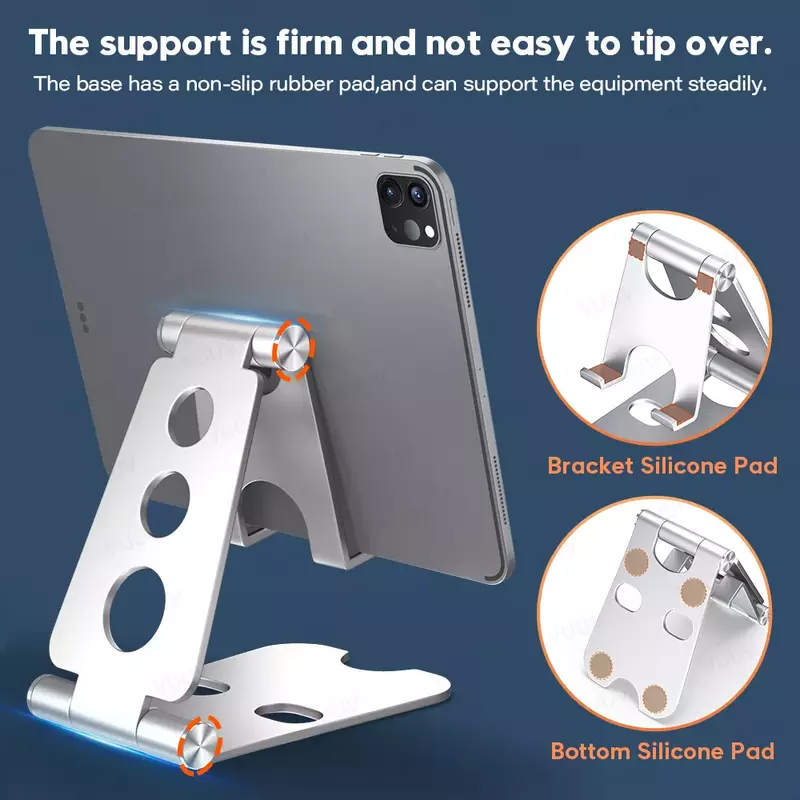 Tablet Holder For iPad Pro 11 12.9 inches Metal Adjustable Folding Tablet Stand Phone Holder For Samsung Xiaowei Huawei Soporte