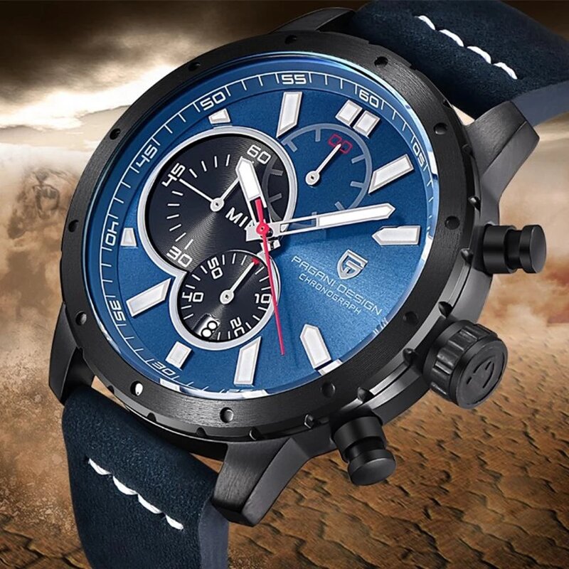 Мужские часы PAGANI, водонепроницаемые спортивные кварцевые часы с хронографом, роскошные брендовые военные наручные часы, мужские часы geneva