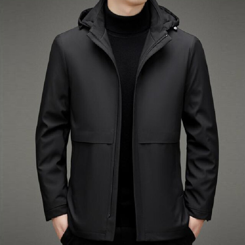 Holyring-Jaqueta de algodão com zíper masculina, casaco com espessura extra, estilo casual empresarial, inverno