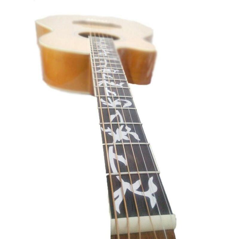 Guitarra acústica elétrica adesivos inlay decalque baixo ultra fino fretboard guitarra adesivo parte cordas instrumento decalques