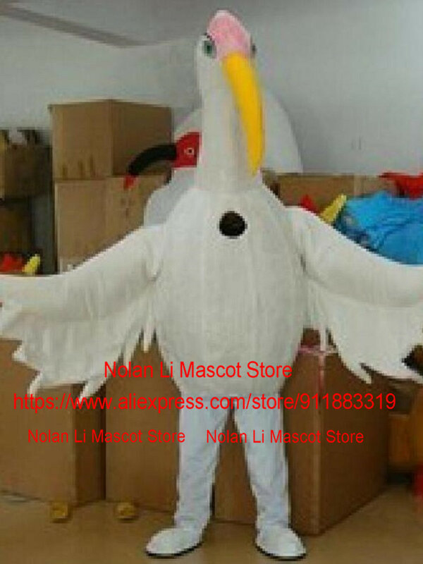 Wysokiej jakości materiał EVA biały żuraw kostium maskotka postać z kreskówki rekwizyty filmowe gra reklamowa fabularna prezent dla dorosłych 280