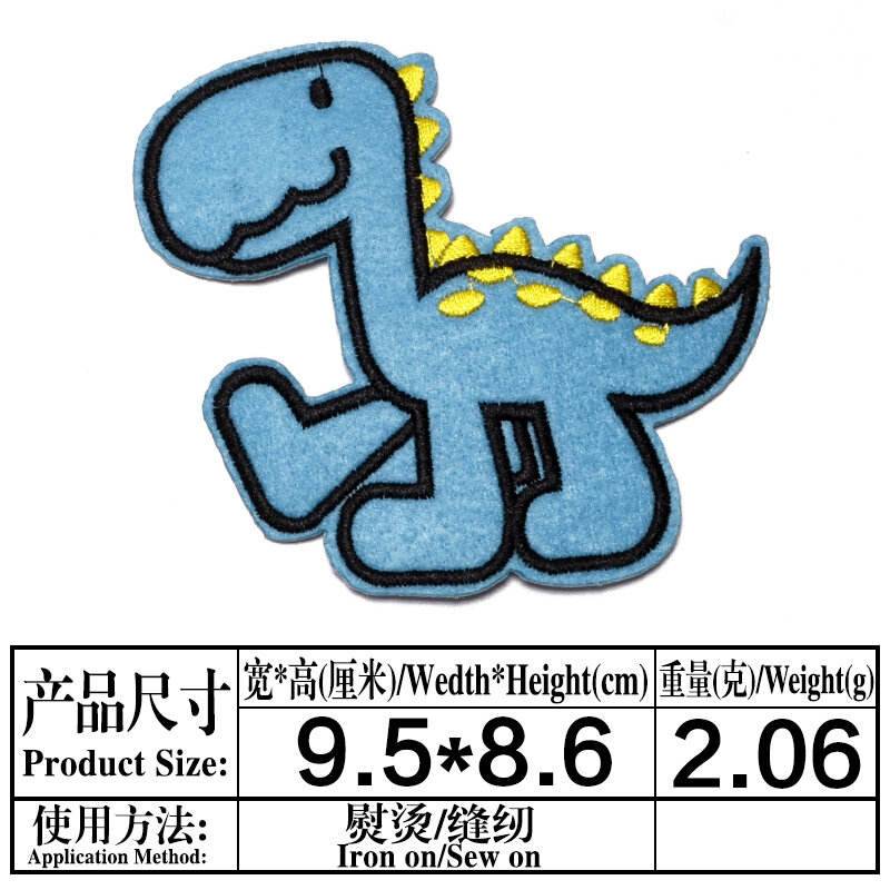 9Pcs Cartoon Leuke Dinosaurus Serie Ijzer Op Geborduurde Patches Voor Op Kleding Hoed Jeans Sticker Naaien-Op Diy patch Applique Badge