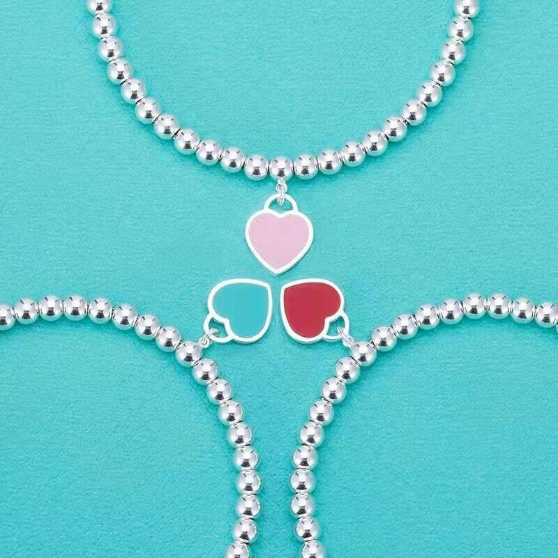 Enamel love bracelet 100% 925 sterling silver ladies Christmas gifts boutique gifts