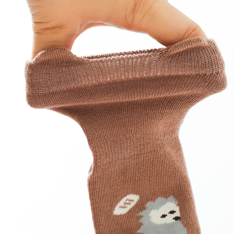 Осенне-зимние милые детские носки-трубы нескользящие носки для пола для младенцев Мультяшные животные хлопковые аксессуары для новорожденных малышей