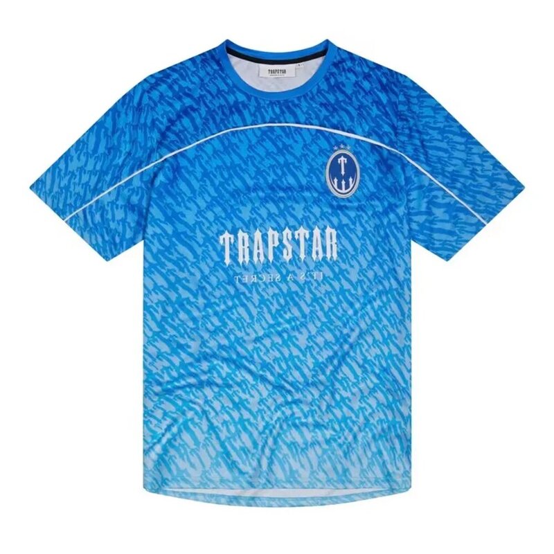 2022 Trapstar 22 넘버 스포츠 라운드넥 반팔 티셔츠, 트렌디한 새로운 패션 의류 Camisetas, 남성/여성 캐주얼 셔츠