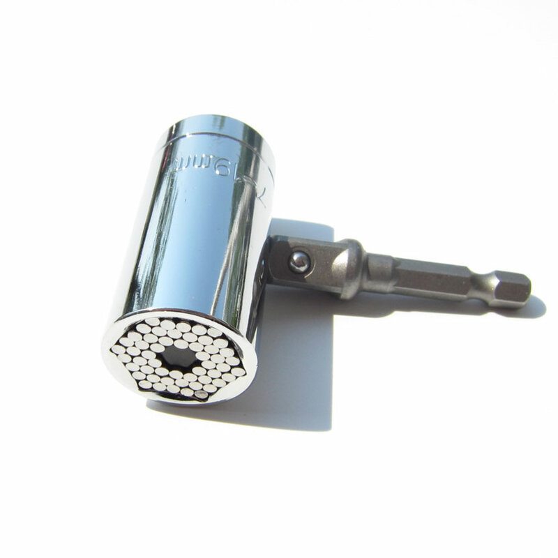 Binoax soquete mágico universal multifuncional, adaptador de furadeira elétrica 7-19mm, kit de reparo de ferramentas manuais para carro, 2 peças