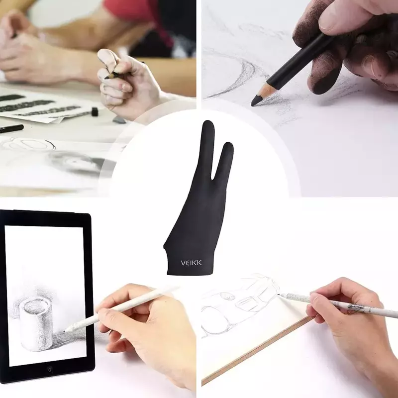 Gants à 2 doigts pour dessin et croquis, résistants à l'usure et à la sueur, tablettes, gants spéciaux pour prévenir les contacts accidentels