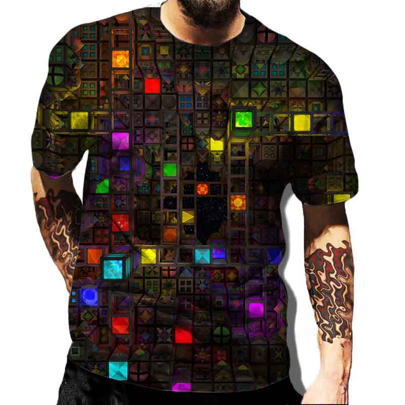 Camiseta con estampado 3D para hombre y mujer, camisa divertida con cuello redondo y manga corta, estilo Hip-hop, verano, 2022