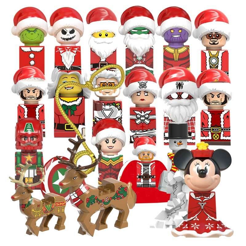 Weihnachten Disney Heroes Filme Bausteine Anime Cartoon Mini Action Spielzeug Ziegel Kinder Geschenk WM6076 WM6104 X0222