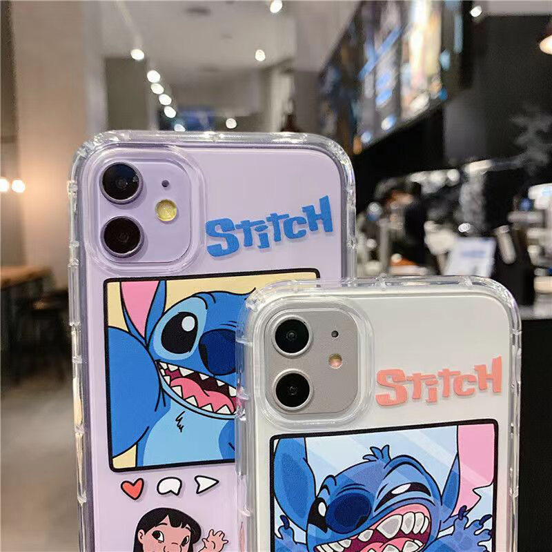 Cartoon Leuke Mode Trend Stitch Phone Case Voor Iphone 11 12 13 Pro Max Mini X Xr Xs 6 6S 7 8 Plus Se 2020 Siliconen Funda Cover