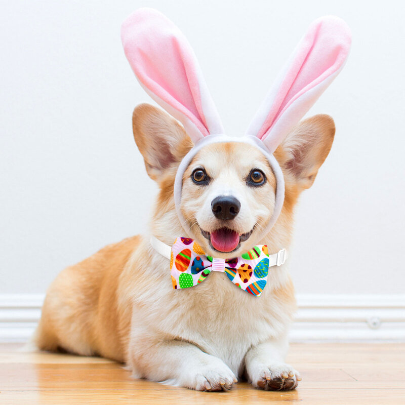 16 Pack Easter Dog Collar Bow Ties ชุดแมวขนาดเล็กสุนัขผูกโบว์ Easter