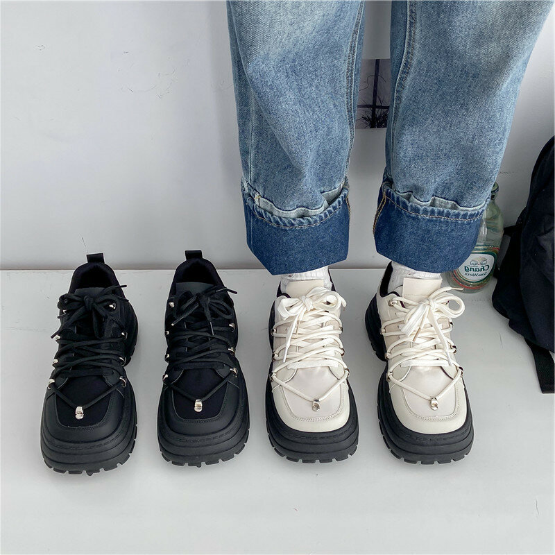 Y2K Корейская женская модная кавайная обувь, туфли-лодочки, спортивные женские кроссовки на платформе, Женская Повседневная объемная искусственная обувь