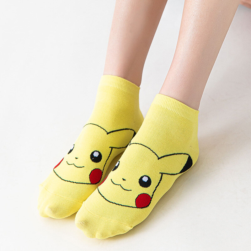 5 Đôi Giày Mùa Hè Pikachu Vớ Nữ Hoạt Hình Nhật Bản Vớ Thời Trang Kawaii Harajuku Cotton Cổ Ngắn Anime Dễ Thương Tất