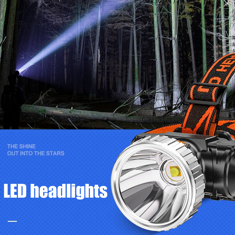 رئيس ضوء ABS + LED حر اليدين قابلة للشحن التنزه الإضاءة مصباح يدوي الاستشعار مقاوم للماء كشافات أداة ملحق