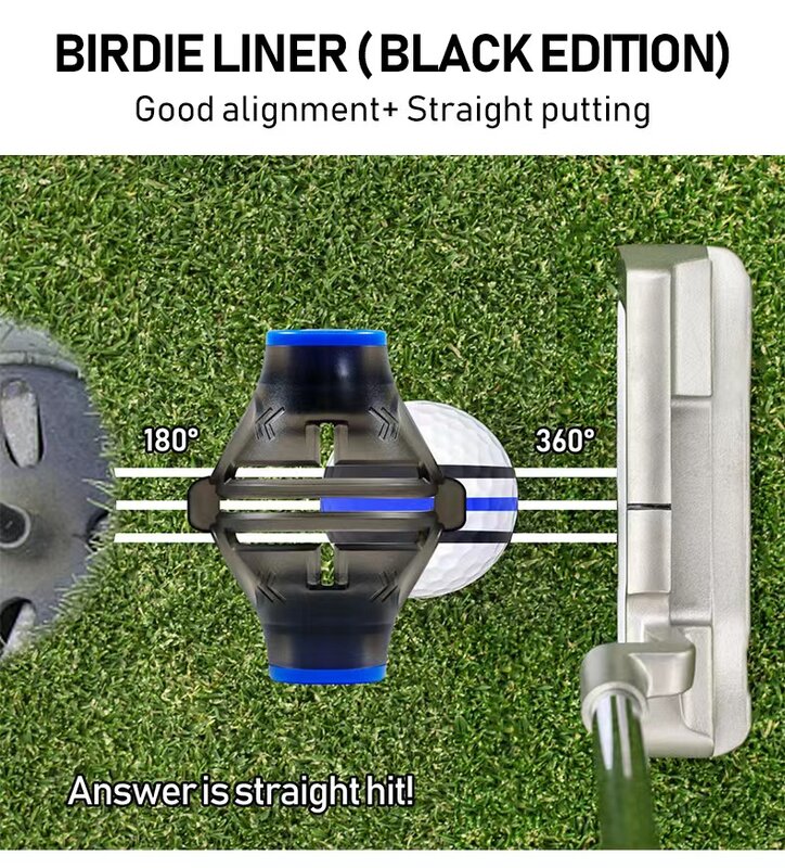 Quality360-Degree + 180-degree combinado birdie forro desenho alinhamento kit de ferramentas 3-linha marcador de bola de golfe incluindo 3 canetas marcador