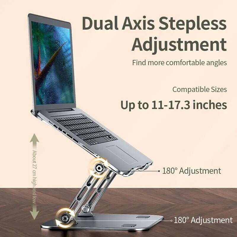 Soporte plegable de aleación de aluminio para ordenador portátil, accesorio para Macbook Air Pro de 10-17,3 pulgadas