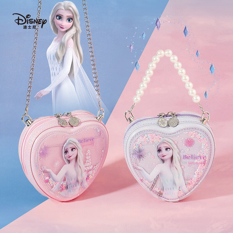 Disney s novo congelado princesa aisha autêntica menina de um ombro saco do mensageiro zíper marca de luxo feminino grande capacidade peito saco