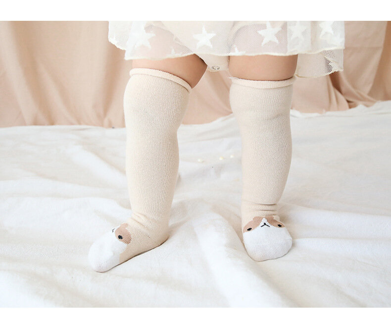 Nette Baby Knie Hohe Socken Baumwolle Atmungsaktive Soft Kinder Junge Mädchen Socken Terry Socken Beinlinge Lange Socken 0-3Years