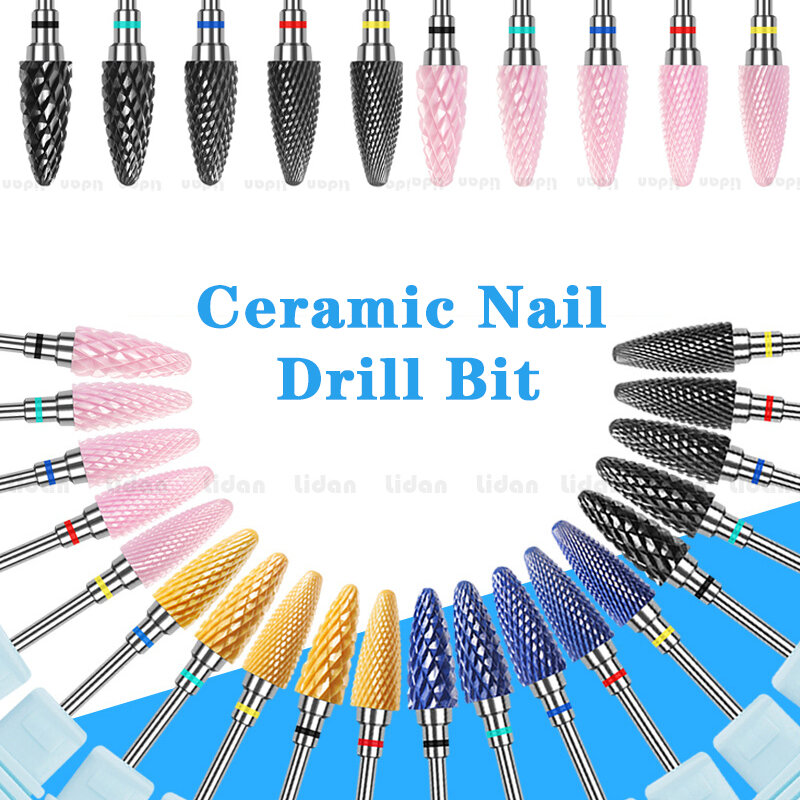 Ceramic Nail Drill Bit Electric Manicure Drill Kit For Milling Cutter Nail Files Buffer Nail Art Equipment Accessory  nail tools