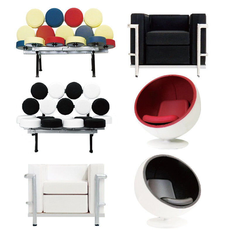 Giocattoli cabina Gashapon Capsule giocattoli 1/24 sedia di design divano creativo scena oggetti di scena ornamenti in miniatura