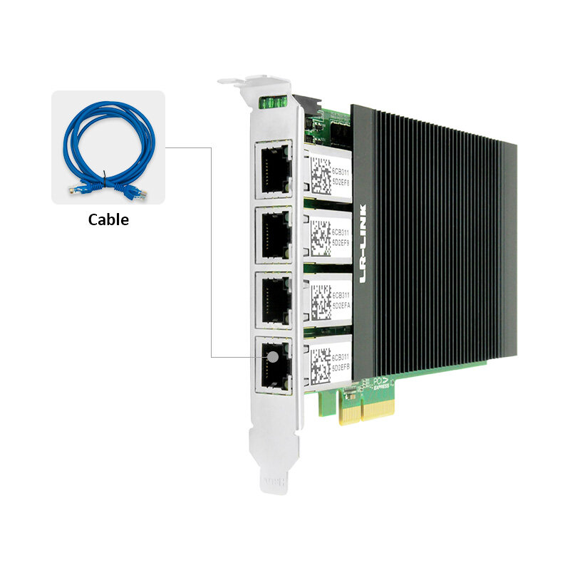 LR-LINK 2039PT-POE GigE Interface Karte 802,3 zu Quad-Port RJ45 Gigabit PCIe x4 PoE + Netzwerk Karte Basierend auf intel I210 Chip