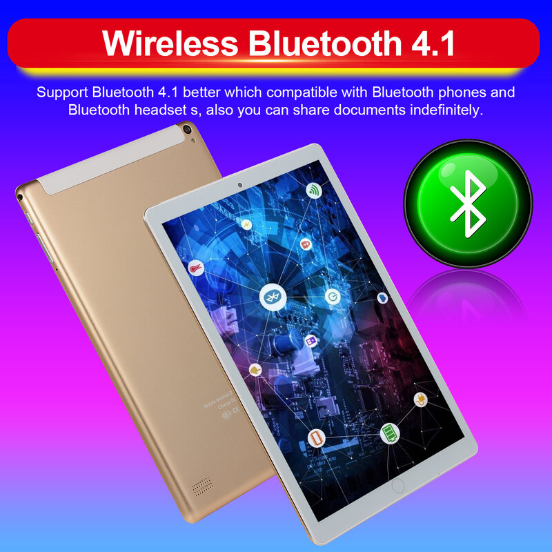 แล็ปท็อป5G 8800MAh แบตเตอรี่ Tablet PC Pad 10.1นิ้ว128GB 13MP กล้อง Android 8 WIFI GPS 10 core Google Play WPS Office คีย์บอร์ด