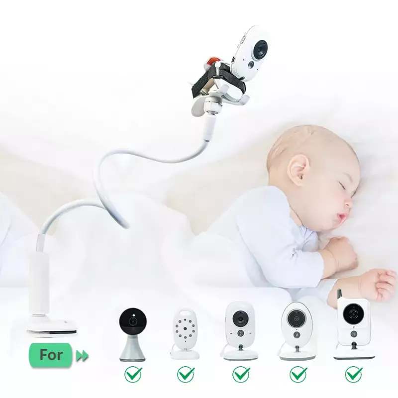 Multifunction universal suporte da câmera para monitor do bebê montar na cama berço ajustável braço longo suporte