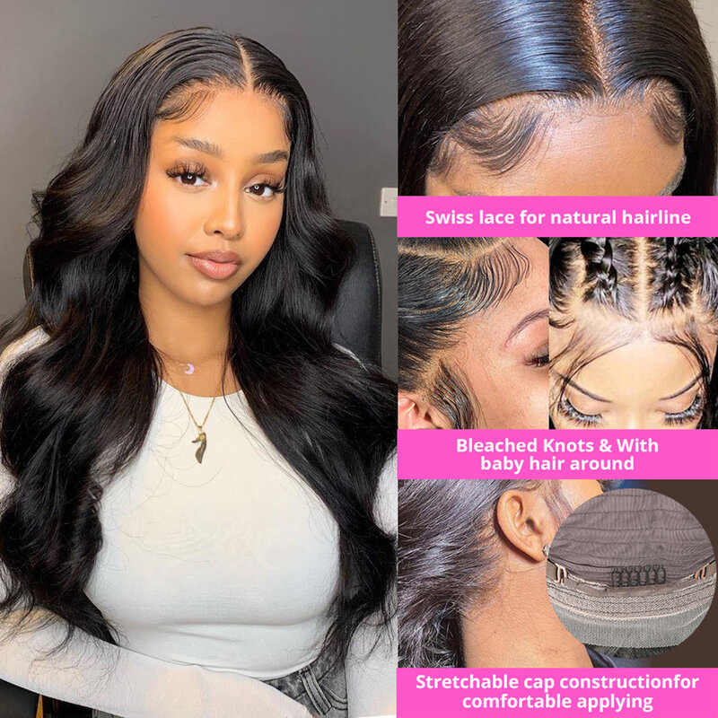 13x4 HD Lace Frontal Wig Body Wave Lace Front Human Hair Wigs Loose Water Wave 360 Lace Frontal Wigs For Women Preplucked Full