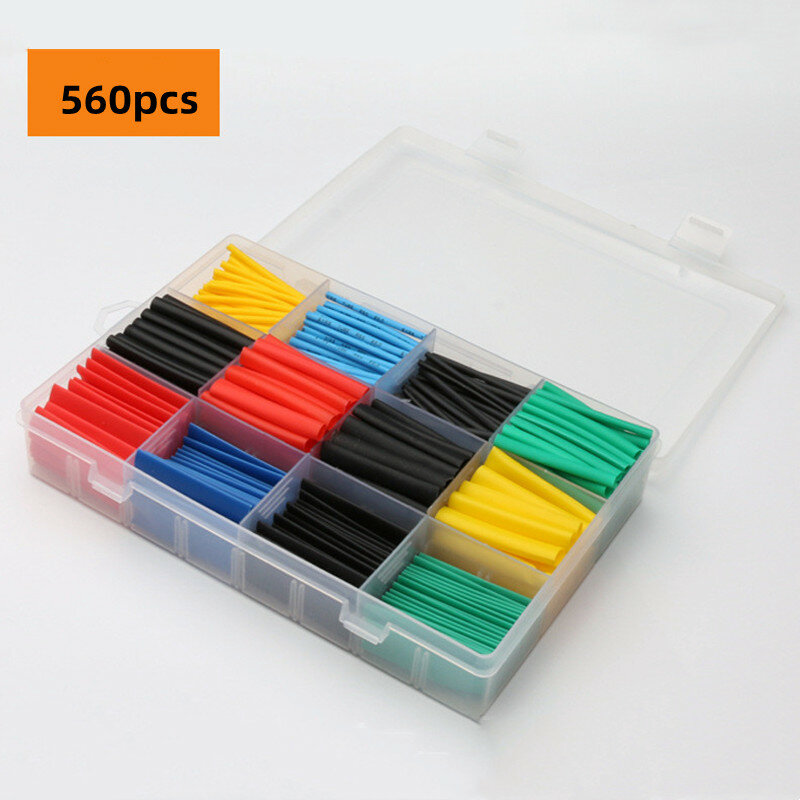 560PCS Boxed Heat Shrink Tubing Wire Connection Tool Accessories Data Line Protection Cable 2:1 Electronic DIY Kit