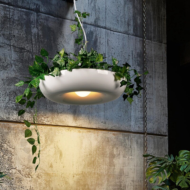 Modern Plant Pendant Lights DIY Garden Flower Pot Hanging Lamp Nordic Dining Room Office Art Home Decor Fixtures
