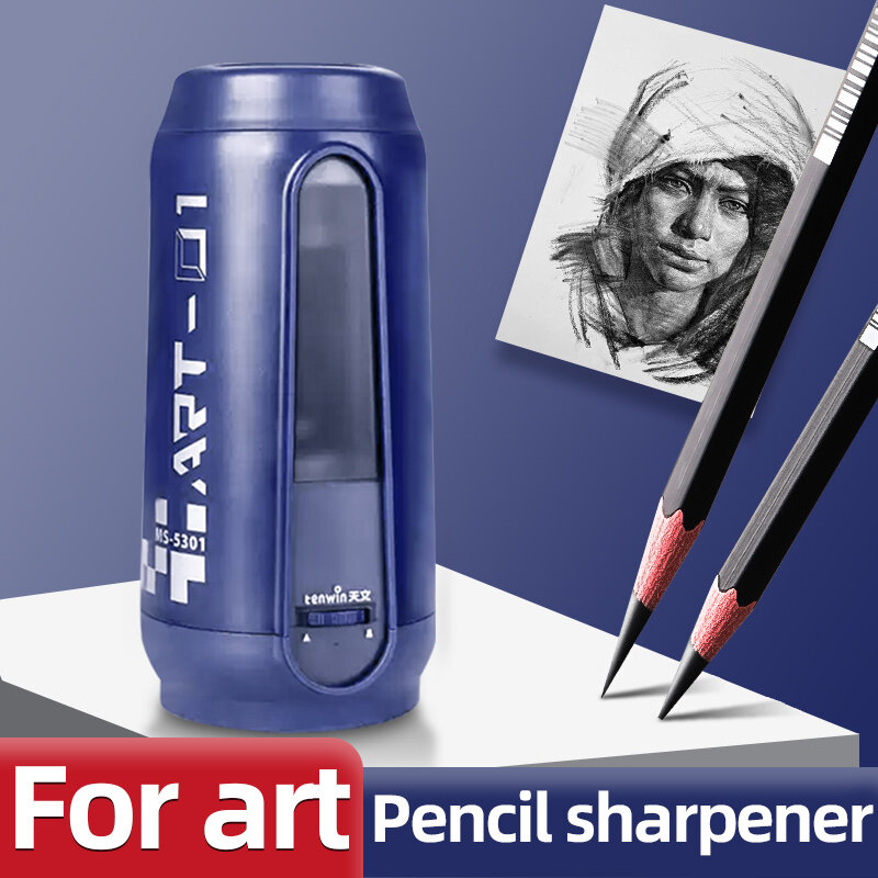Tenwin apontador de lápis elétrico automático 6-8mm lápis desenho de desenho para artigos de papelaria escola estudante de arte 5301