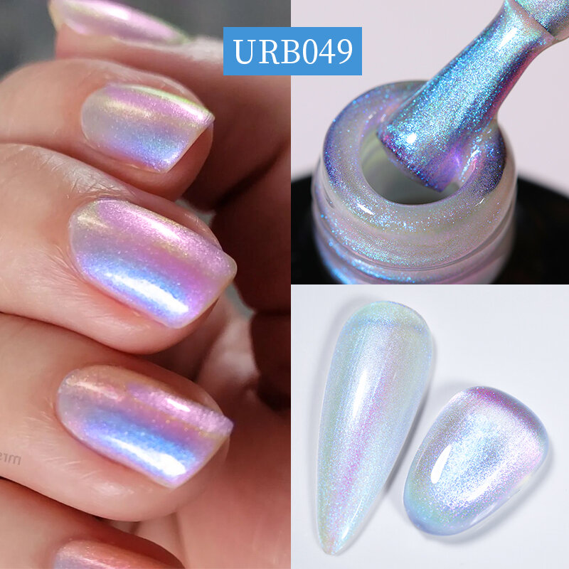 UR SUGAR 7ml Glitter Sequin Rubber Base Gel Polish Milky Jelly White Pink Soak Off UV LED Self-leveling Gel Varnish Manicure