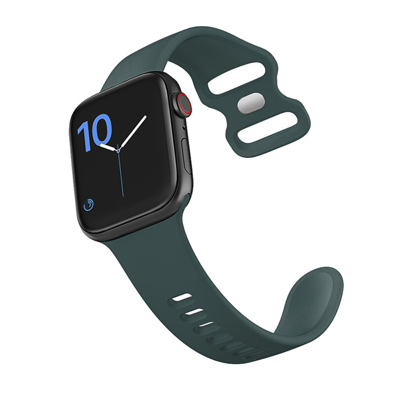 Correa deportiva de silicona suave para Apple Watch SE 7 Series 44MM 40MM correa de goma para reloj inteligente iWatch 654321 42MM 38MM