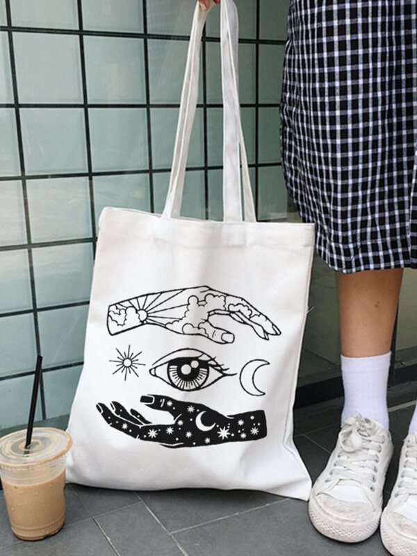 Gotycka torba brezentowa Vintage Harajuku szkoła damska torba na ramię duża pojemność Casual Punk Vintage Anime torebka torba