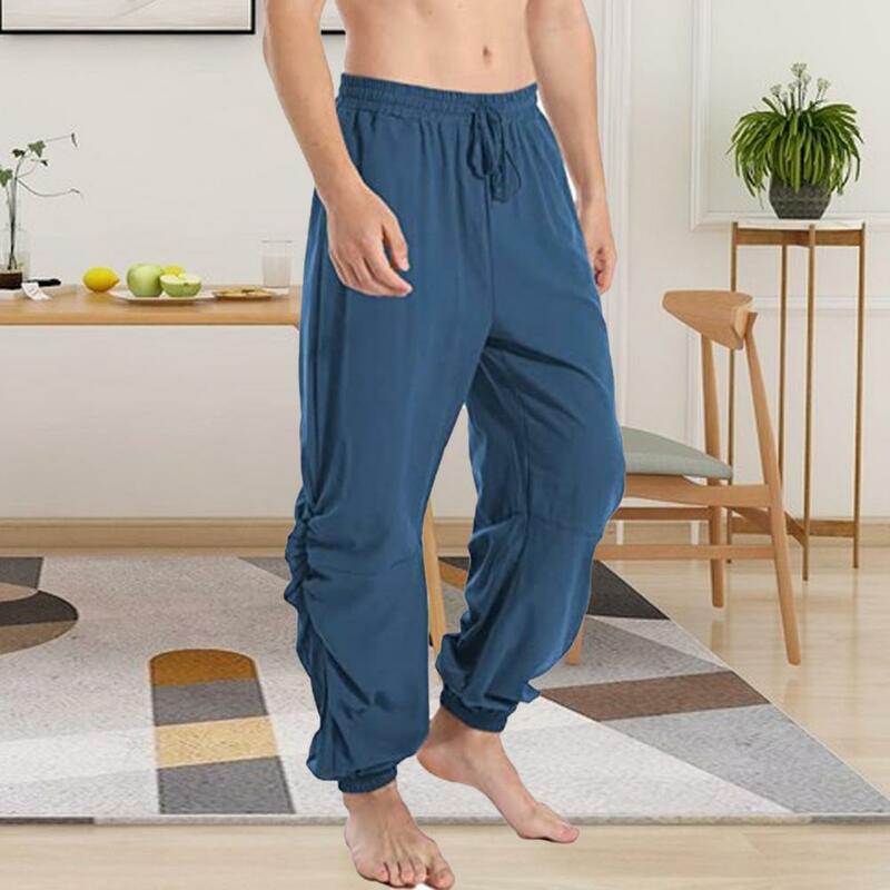 Long Trousers Loose Sporty High Waist Elastic Waist Pleats Pants   Casual Pants  for Daily Wear