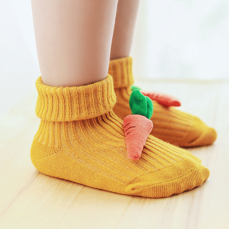 Нескользящие хлопковые носки для детей 0-3 лет
