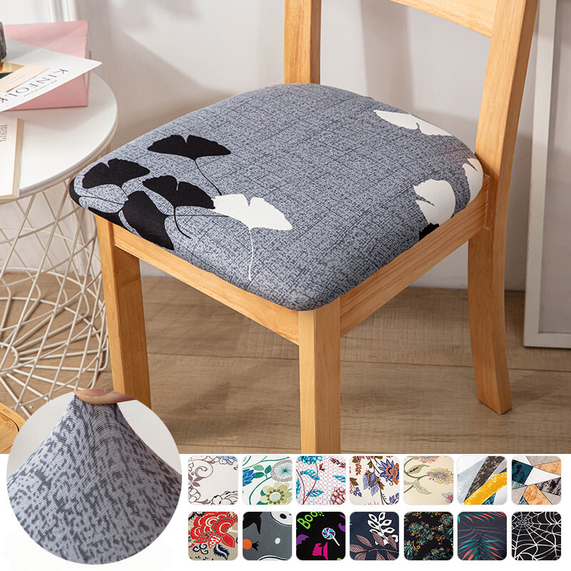 Stretch Printed Chair Seat Cushion Covers For Dining Room Chair ...