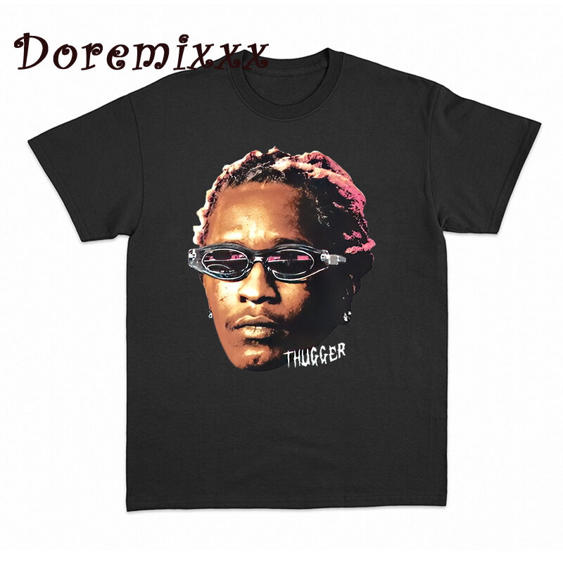 100% cotone maglietta Unisex donna uomo magliette Young Thug Thugger Graphic T-Shirt Rapper Style Hip Hop Tshirt Vintage top uomo
