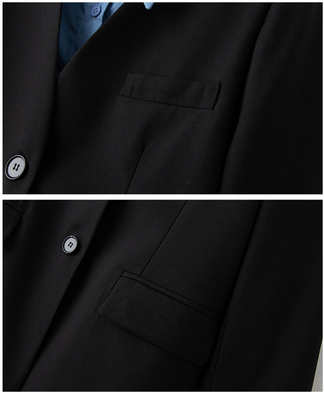 2023 finta giacca bianca in due pezzi abiti da donna primavera cappotto nero blazer colore a contrasto camicia con cuciture moda stile coreano