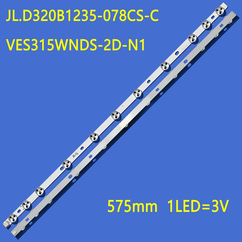 574mm 2 buah x 32 inci Penggantian Strip lampu latar LED untuk VESTEL 32D1334DB VES315WNDL-01 VES315WNDS-2D-R02 VES315WNDA-01 11-LEDs