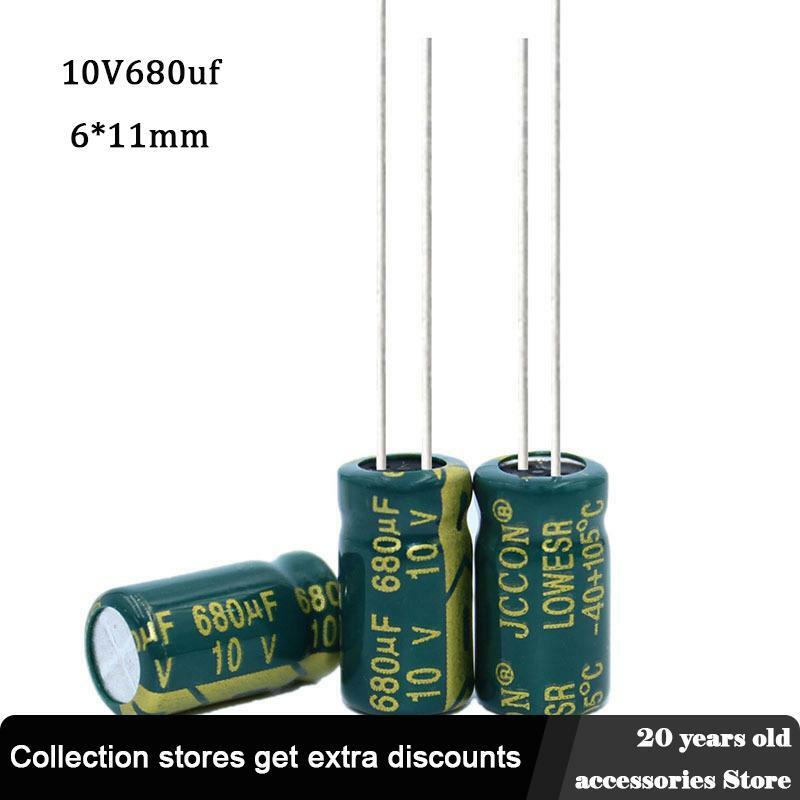 10 шт., алюминиевый электролитический конденсатор, 10 в, мкФ, 6 х11 мм, высокая частота, низкое сопротивление, 6 х11 мм