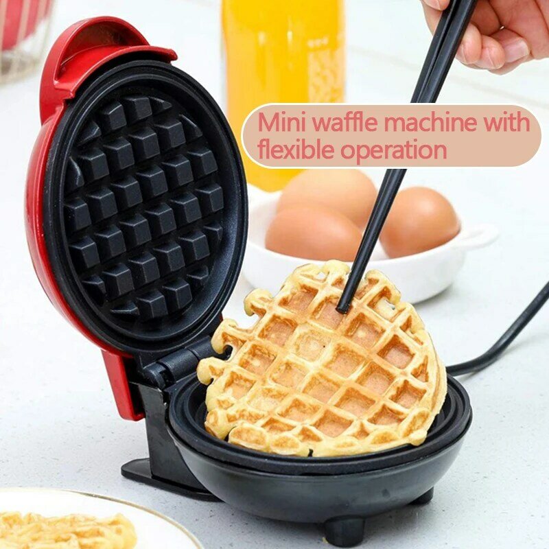 ไฟฟ้าเครื่องทำวาฟเฟิลแบบพกพาเครื่องทำวาฟเฟิล Multi-Function Mini Cooking Home Appliance NonStick อาหารเช้าเครื่องครัว